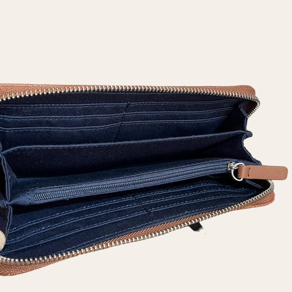 French Connection Marin Zip Around Organizer Wallet in Cognac - Picture 4 of 6